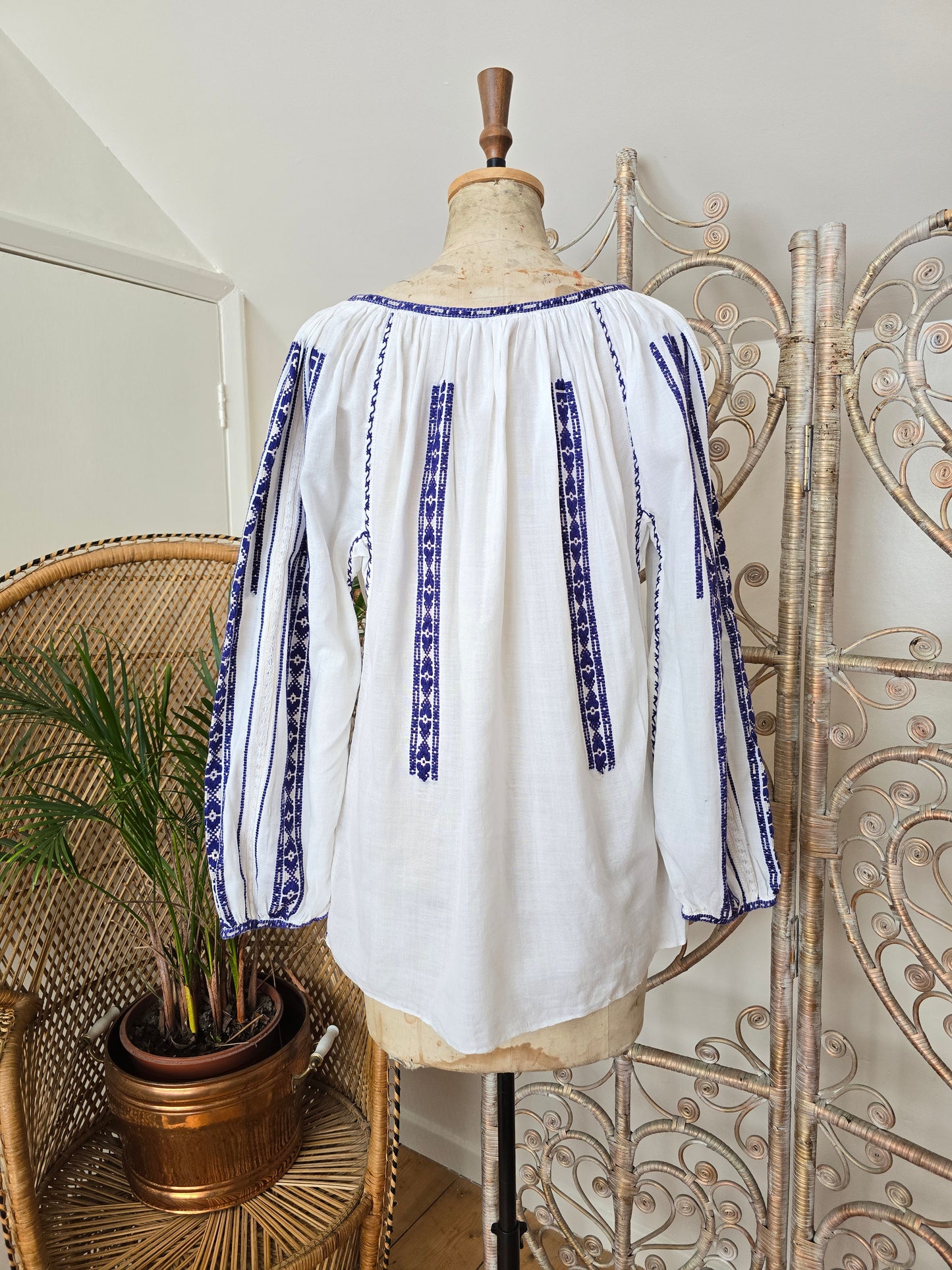 Vintage Romanian embroidered blouse
