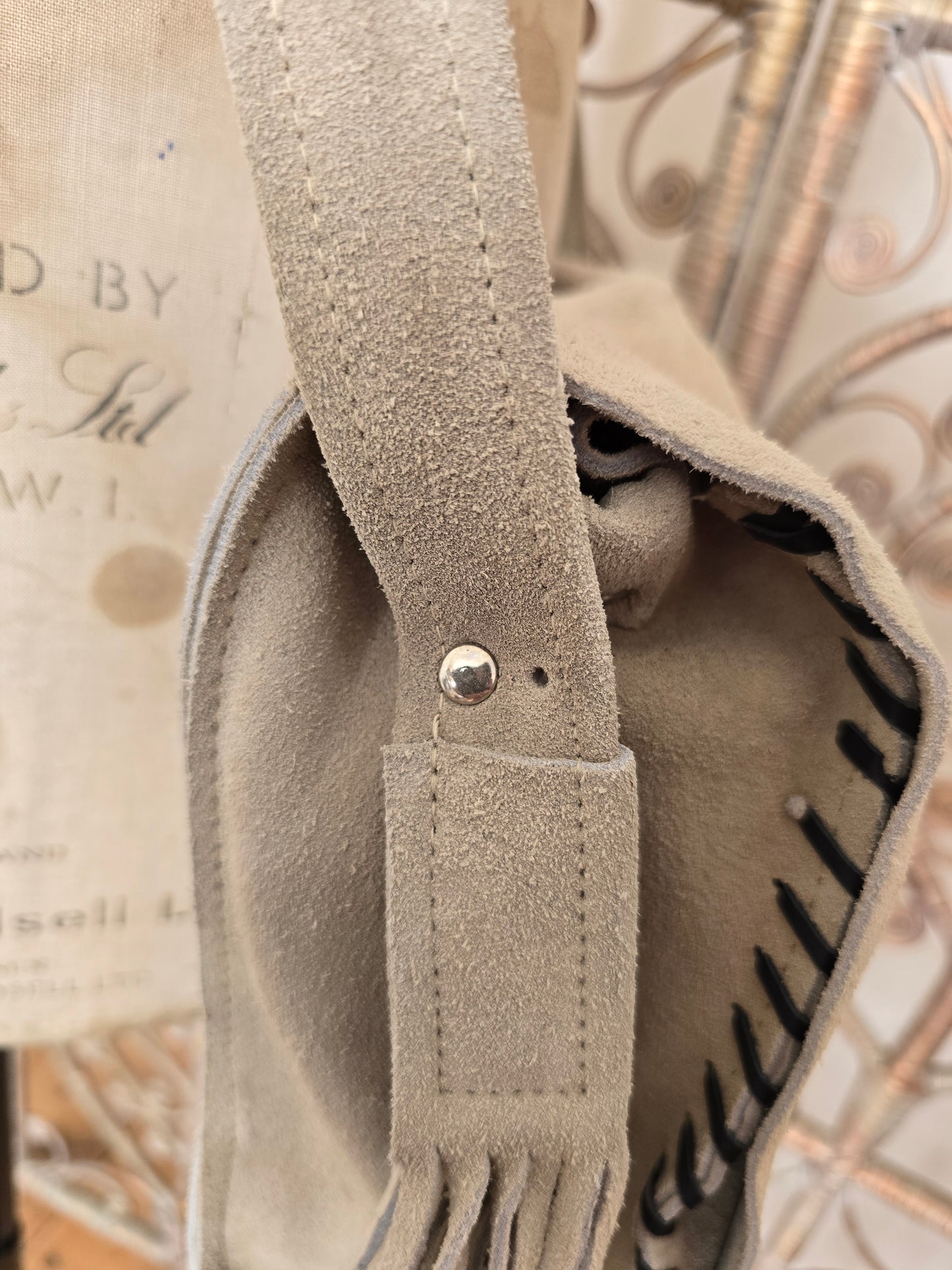 Vintage leather tassel bag
