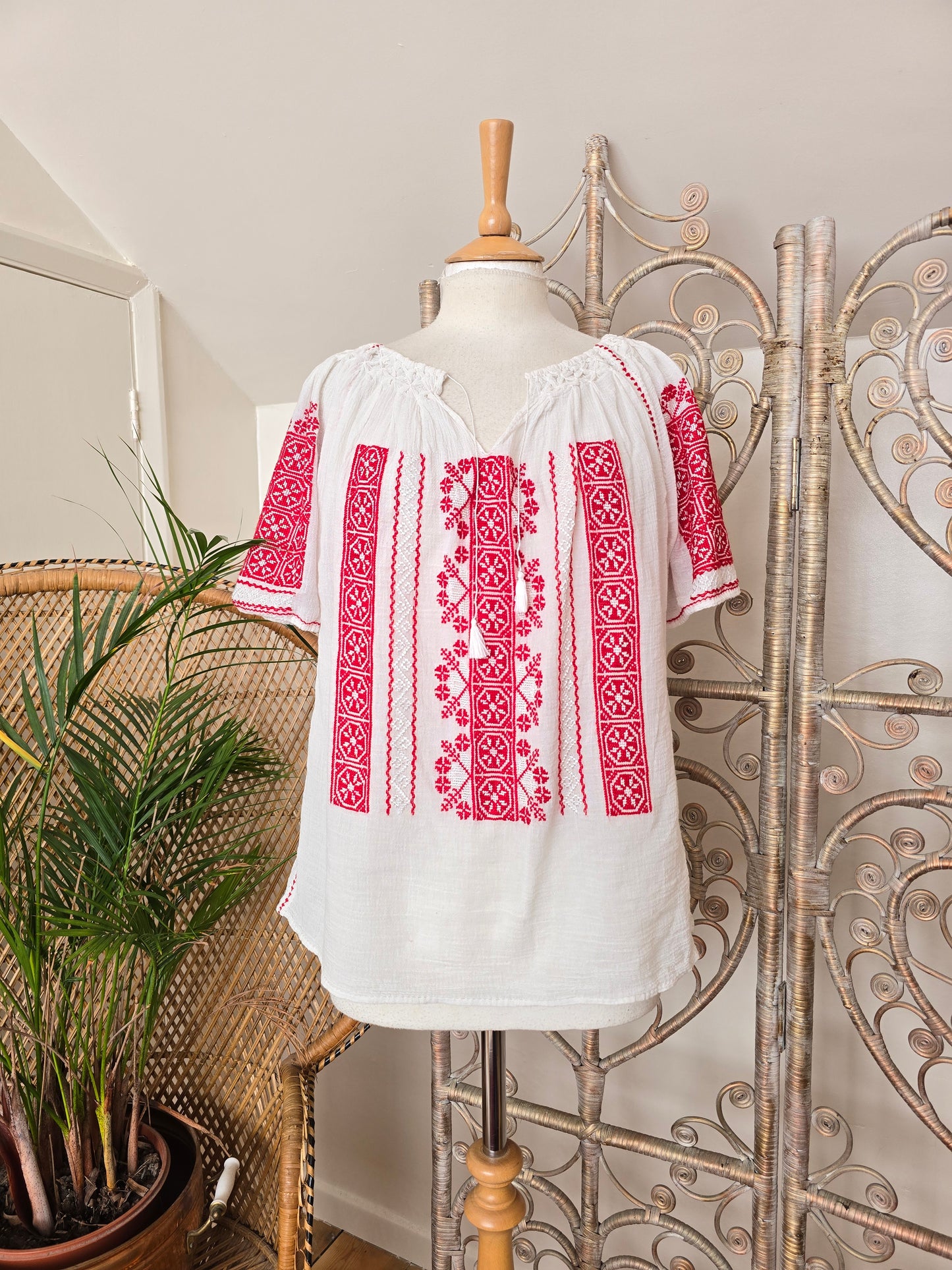 Vintage Romanian cheesecloth blouse