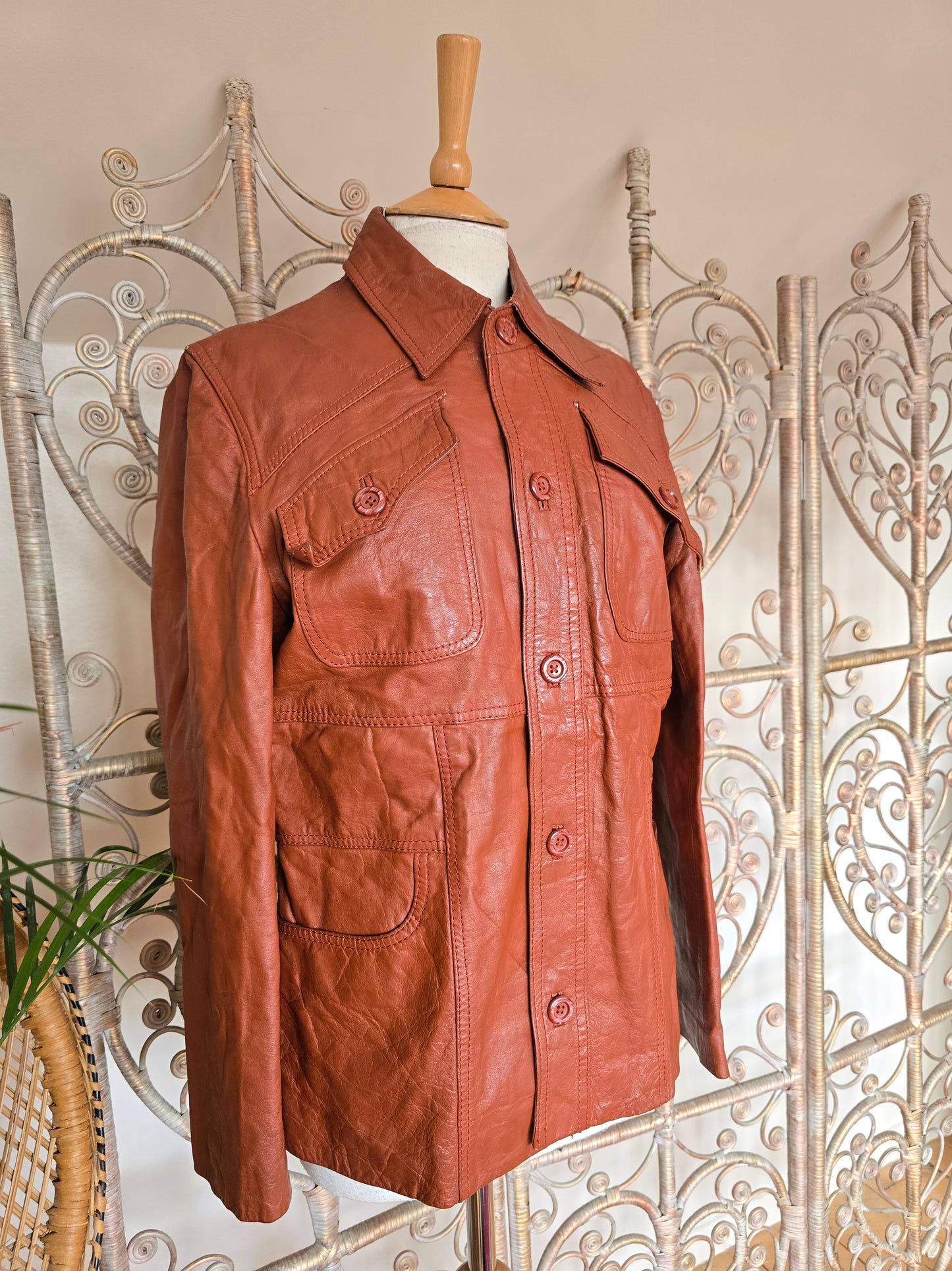 Vintage 60s leather jacket unisex