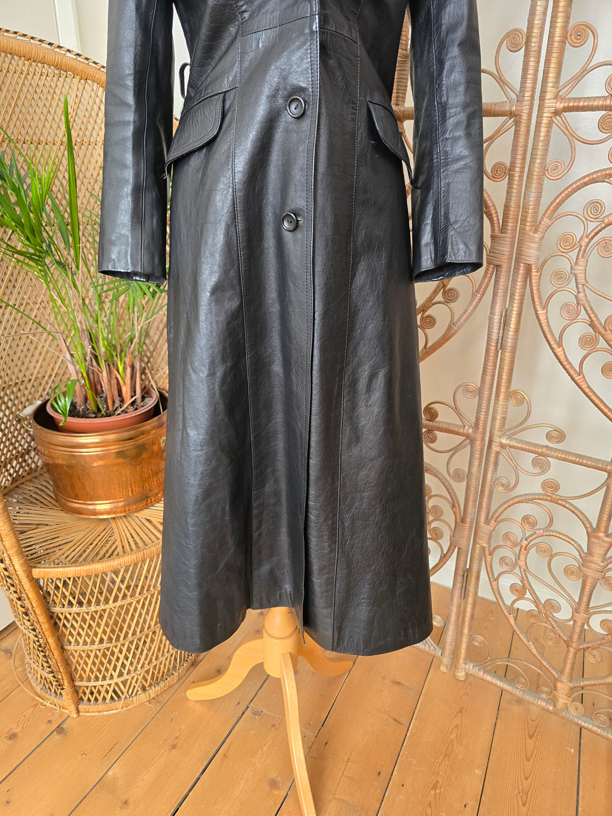 Vintage leather 70s coat