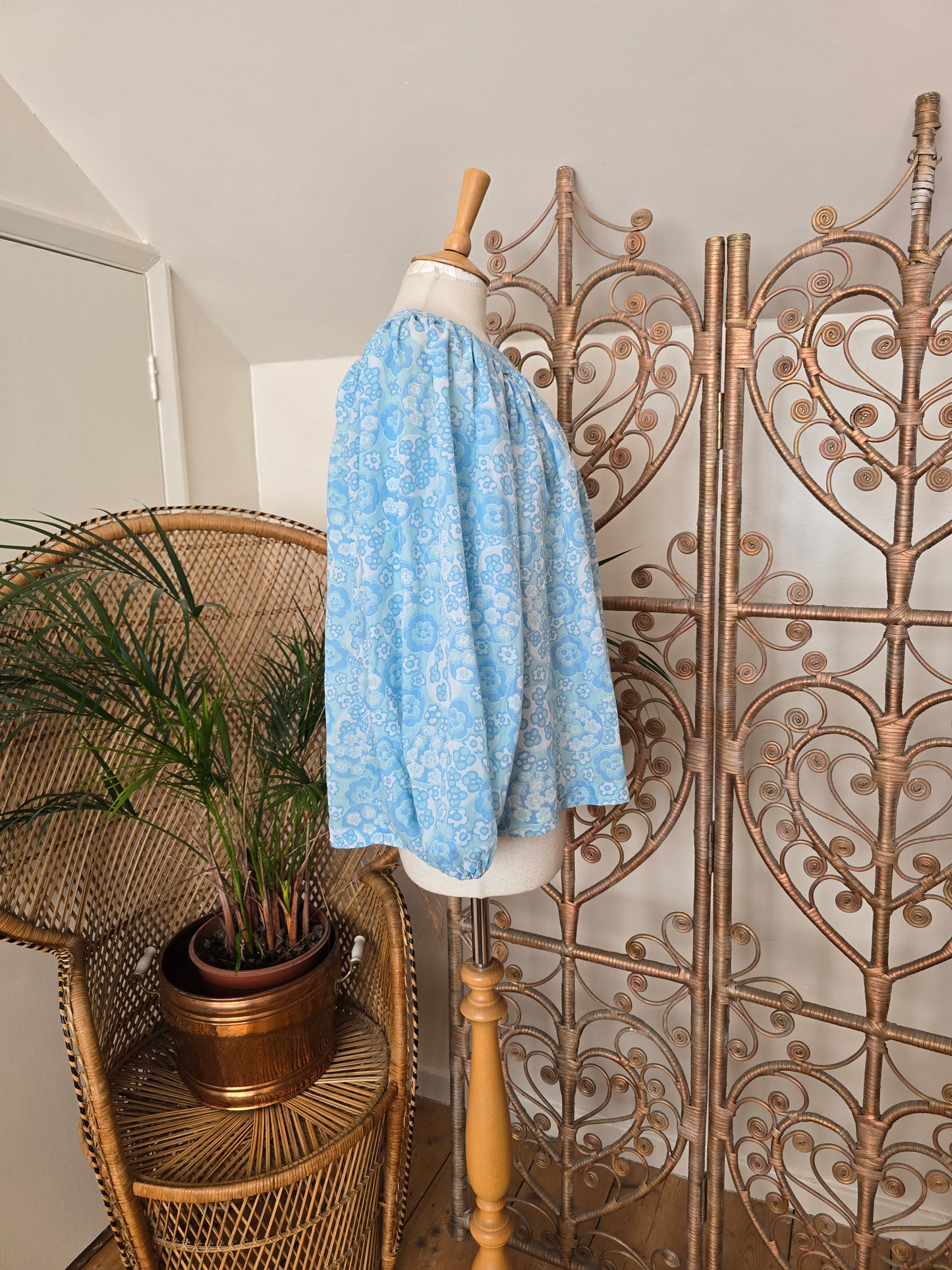 Vintage floral tunic blouse