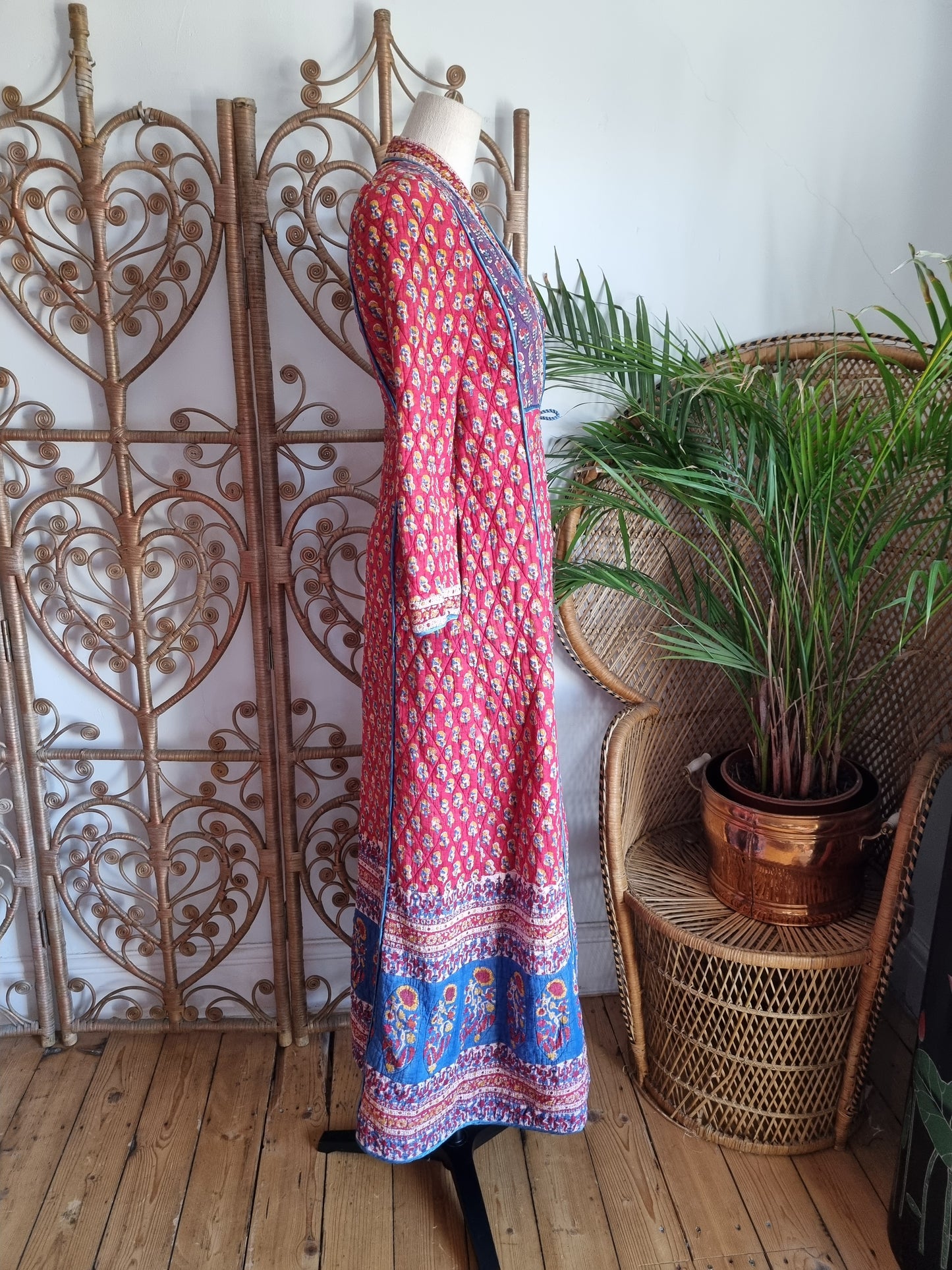 Vintage Anokhi Indian quilted jacket dress