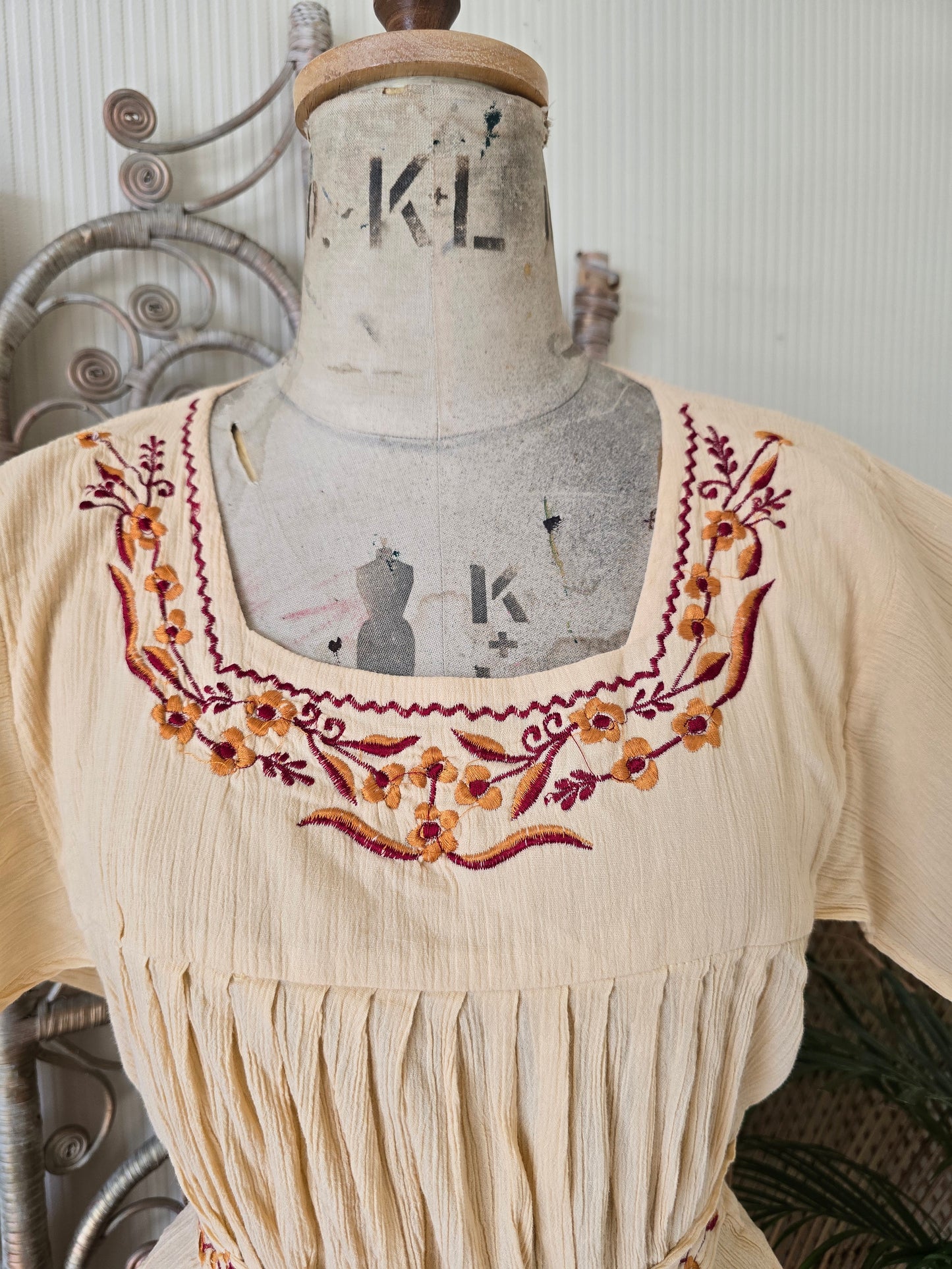 Vintage style embroidered blouse