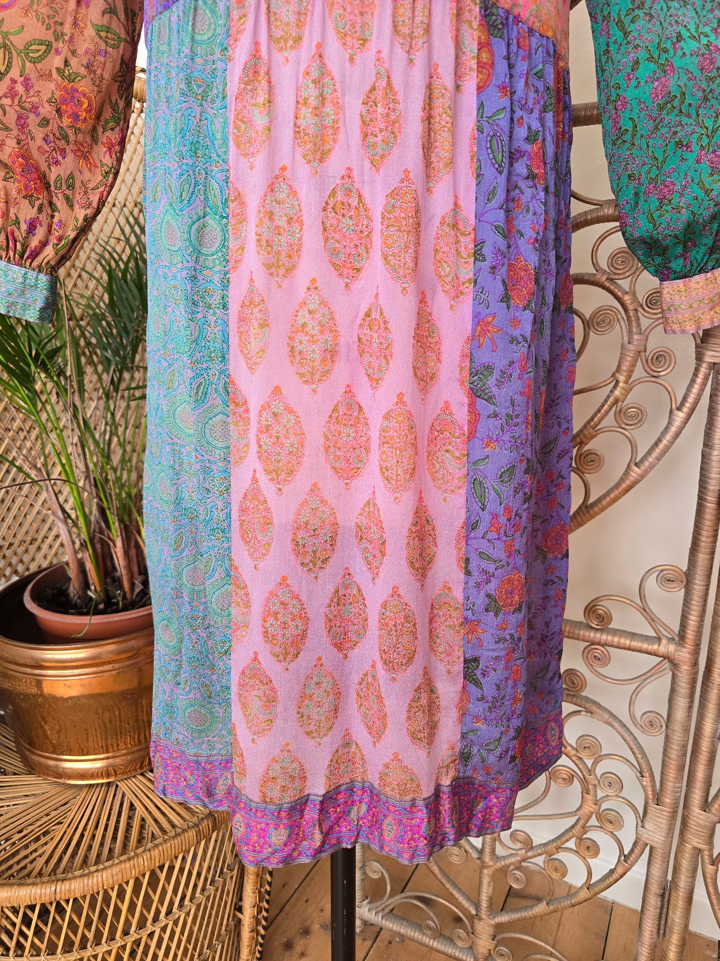 Vintage silk Judith Ann indian 70s dress
