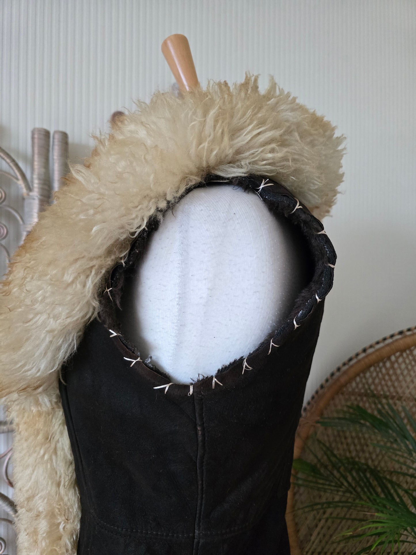 Vintage sheepskin waistcoat