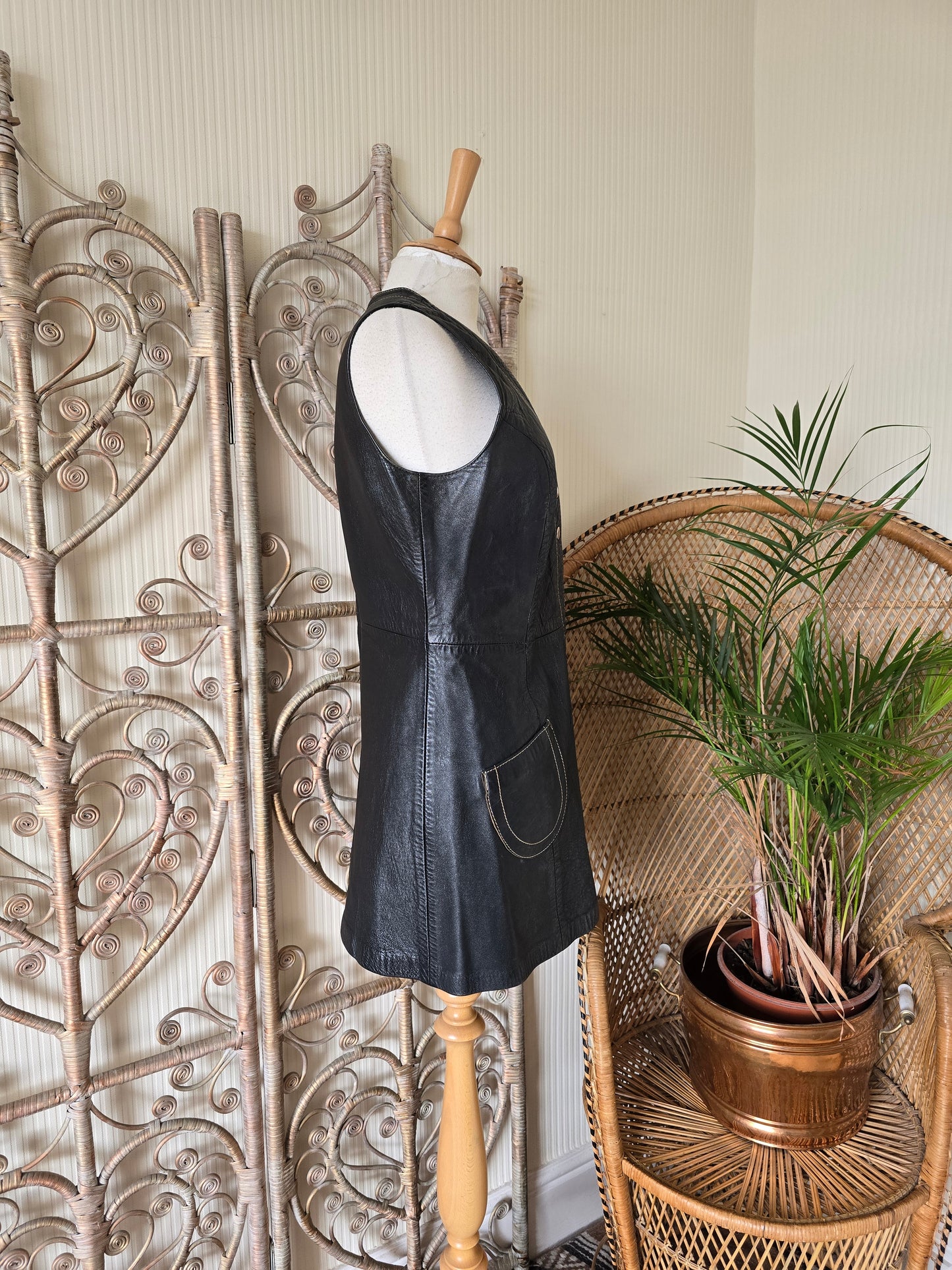 Vintage 70s leather dress