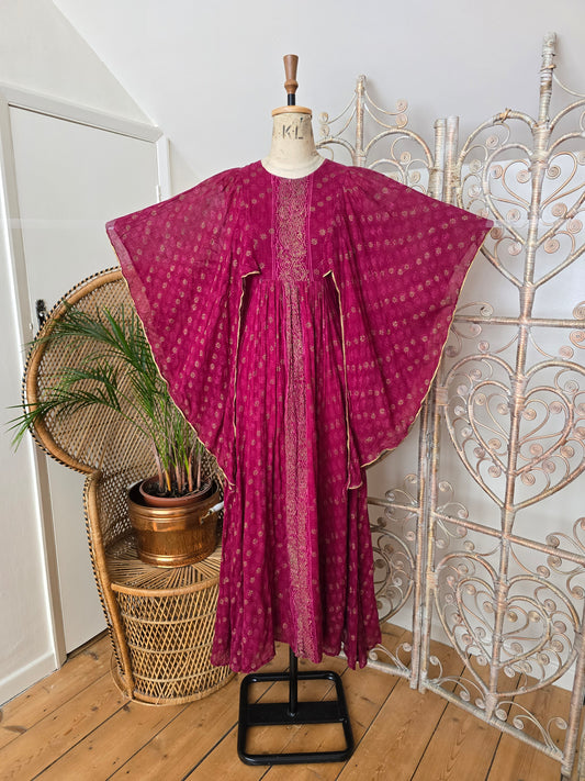 Vintage Ayesha Davar Indian cotton maxi dress