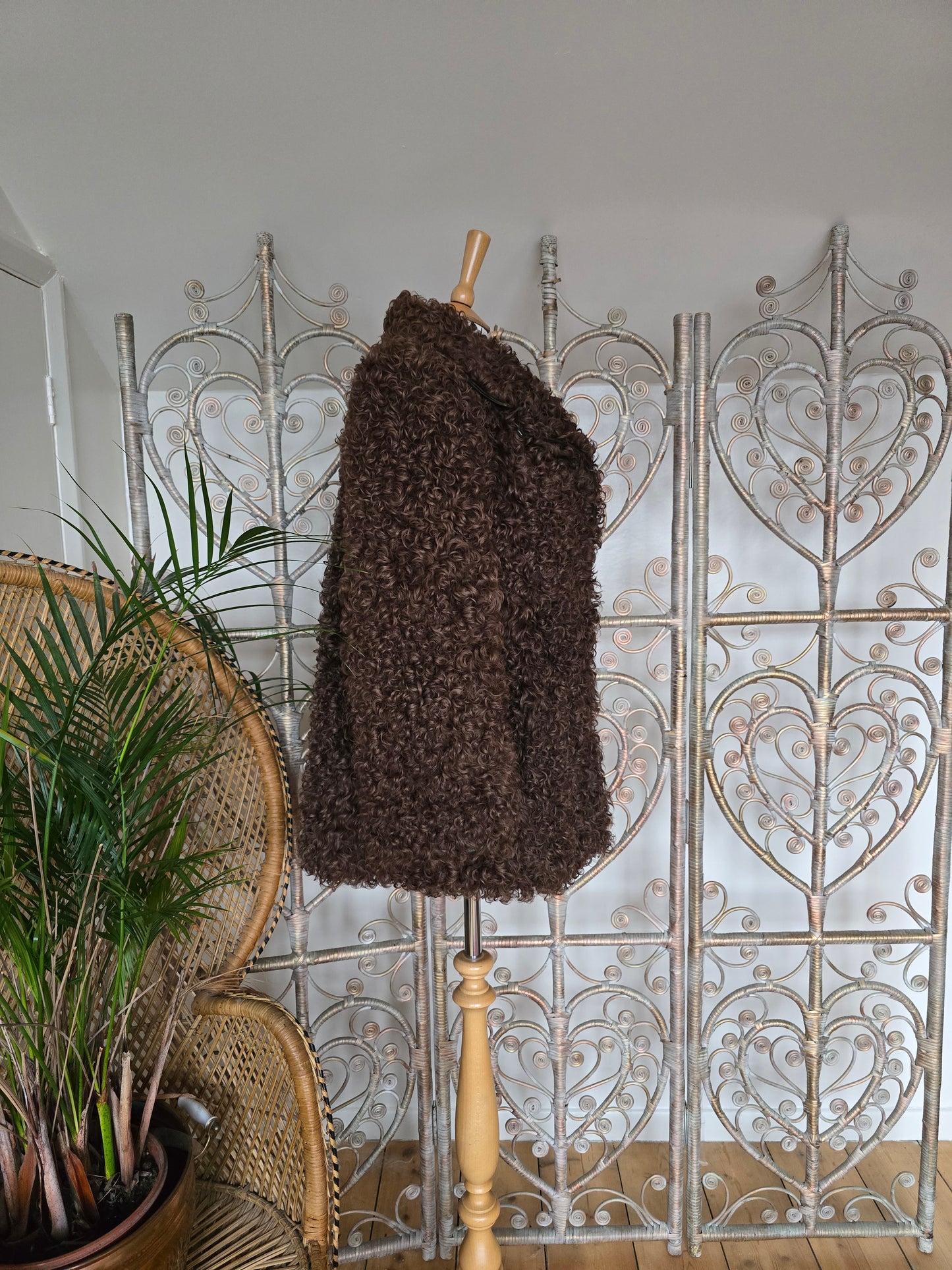 Vintage curly sheepskin 70s coat