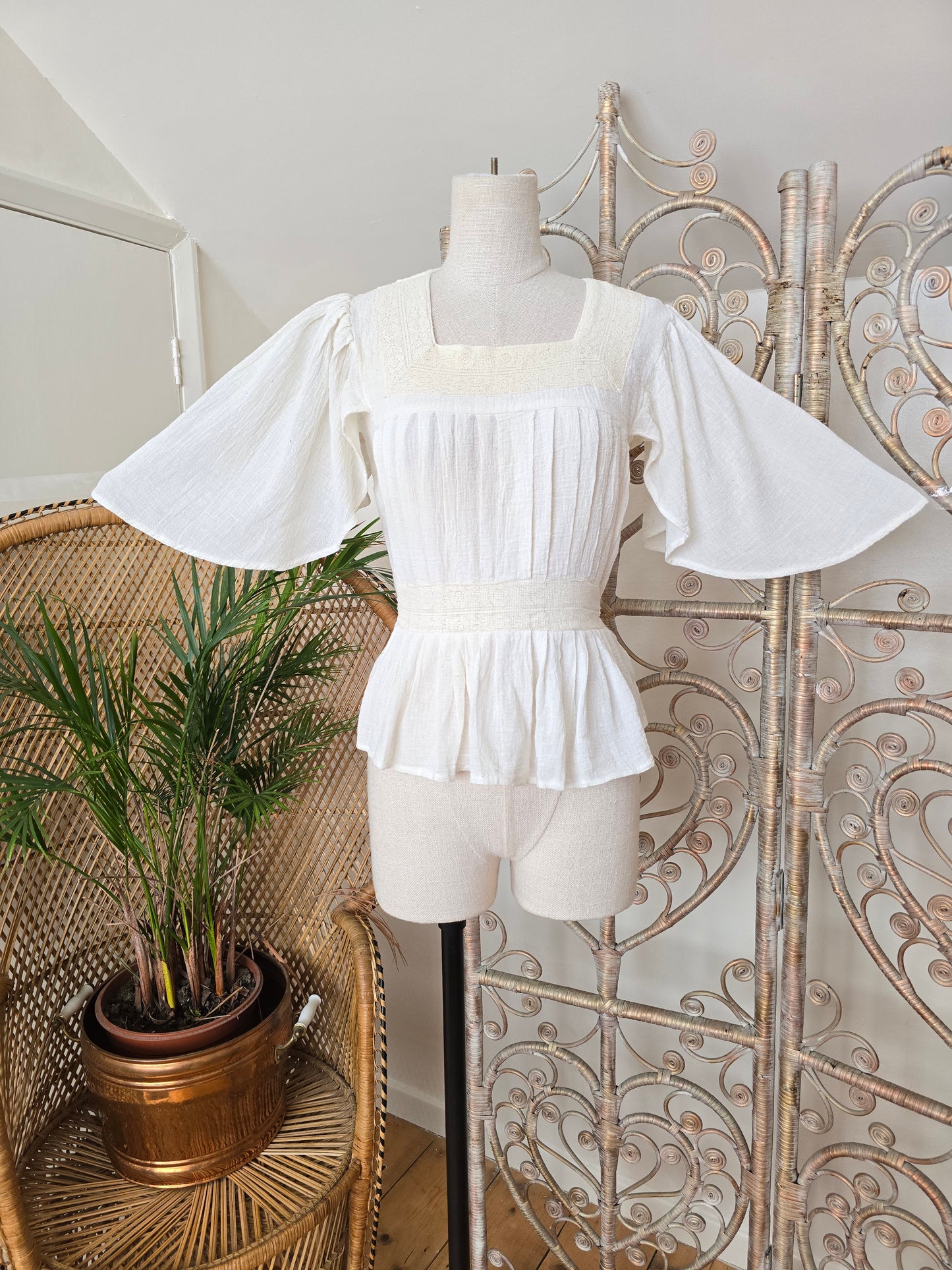 Vintage cheesecloth cotton blouse