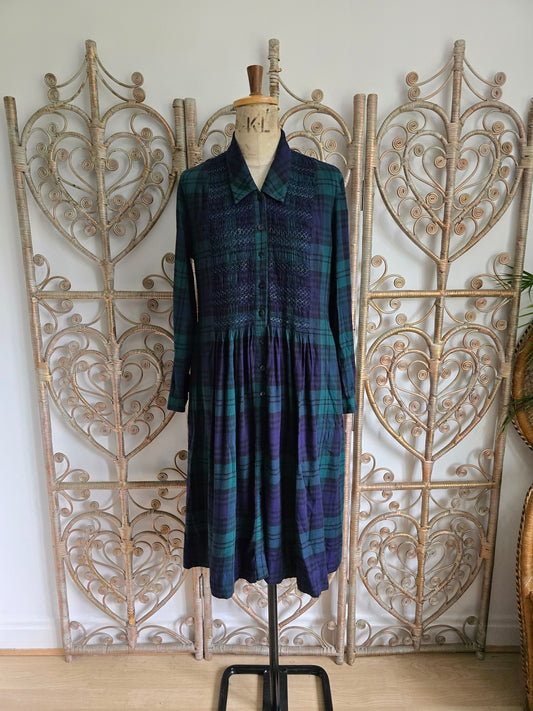 Vintage shirring smock dress