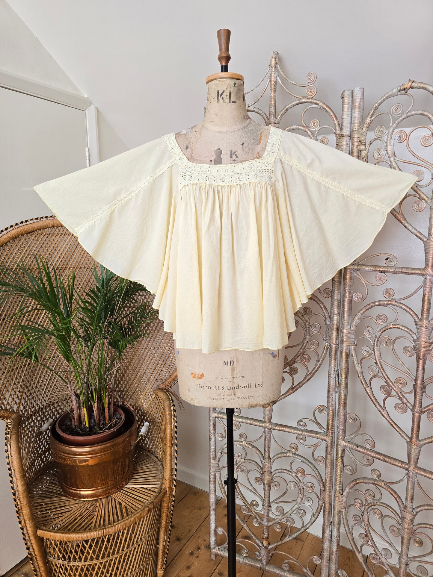 Vintage cape cotton blouse