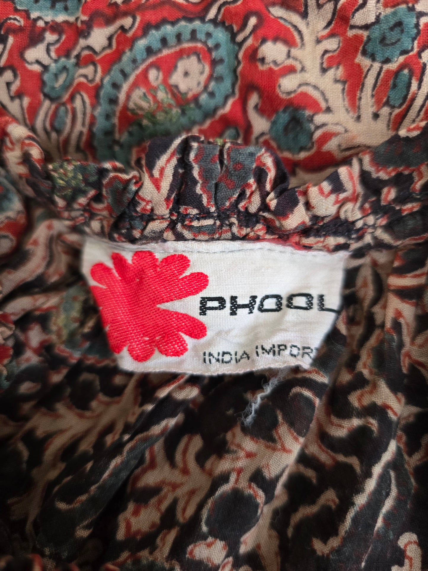 Vintage phool Indian cotton maxi dress S