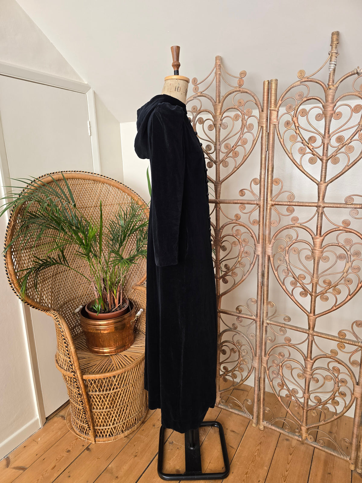 Vintage velvet hooded jacket