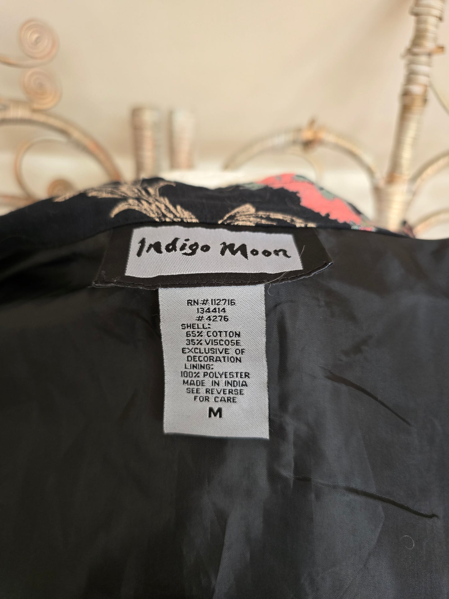 Vintage Indigo Moon beaded jacket