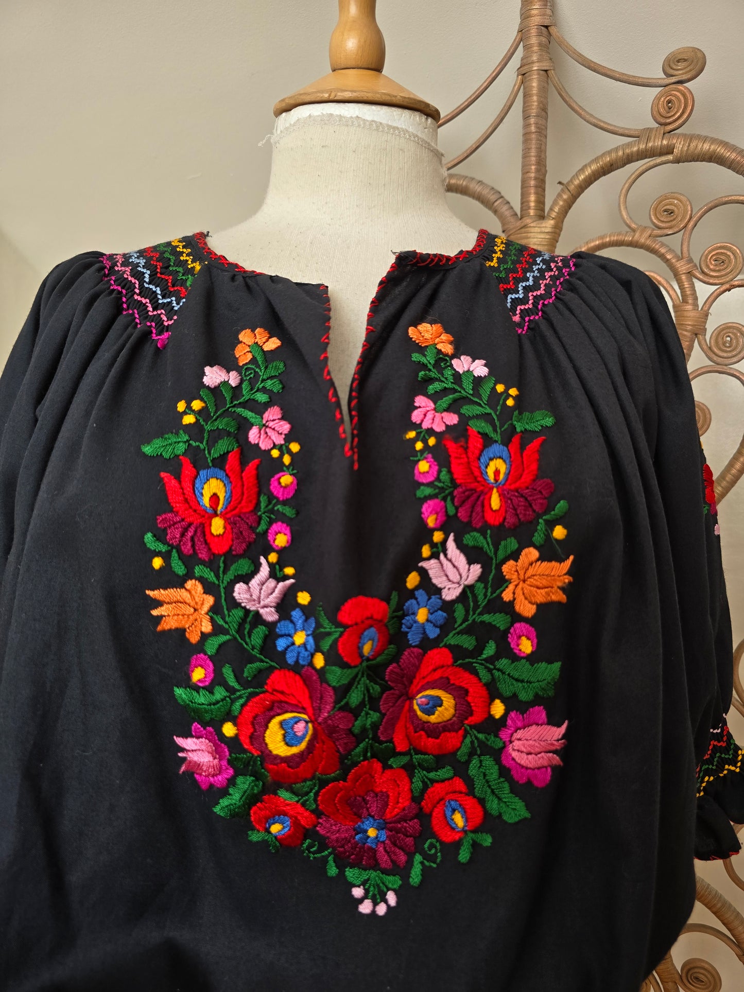 Vintage Hungarian embroidered blouse