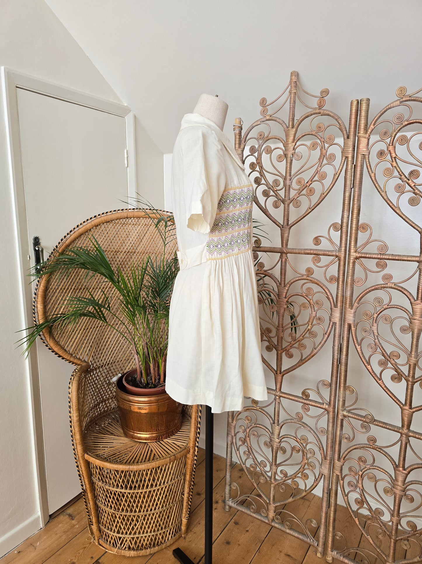 Vintage shirring 60s dress