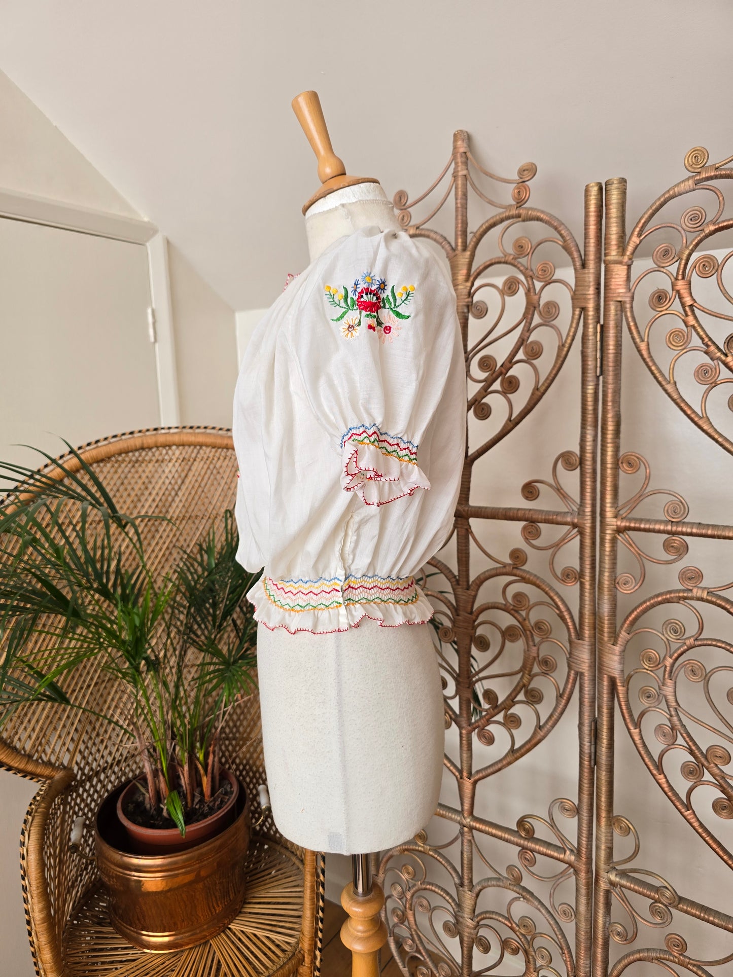 Vintage Hungarian embroidered blouse