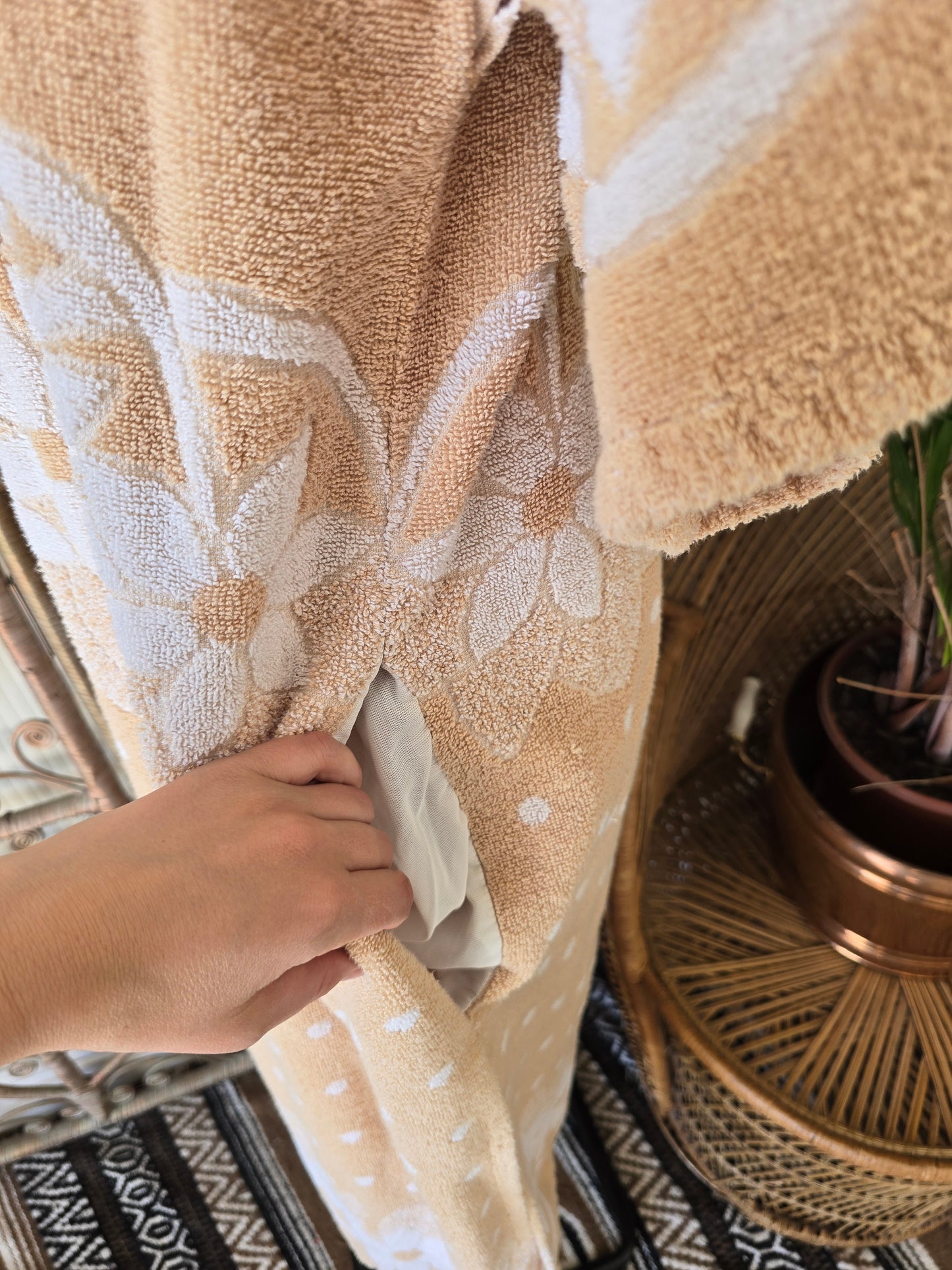Vintage towelling kaftan dress