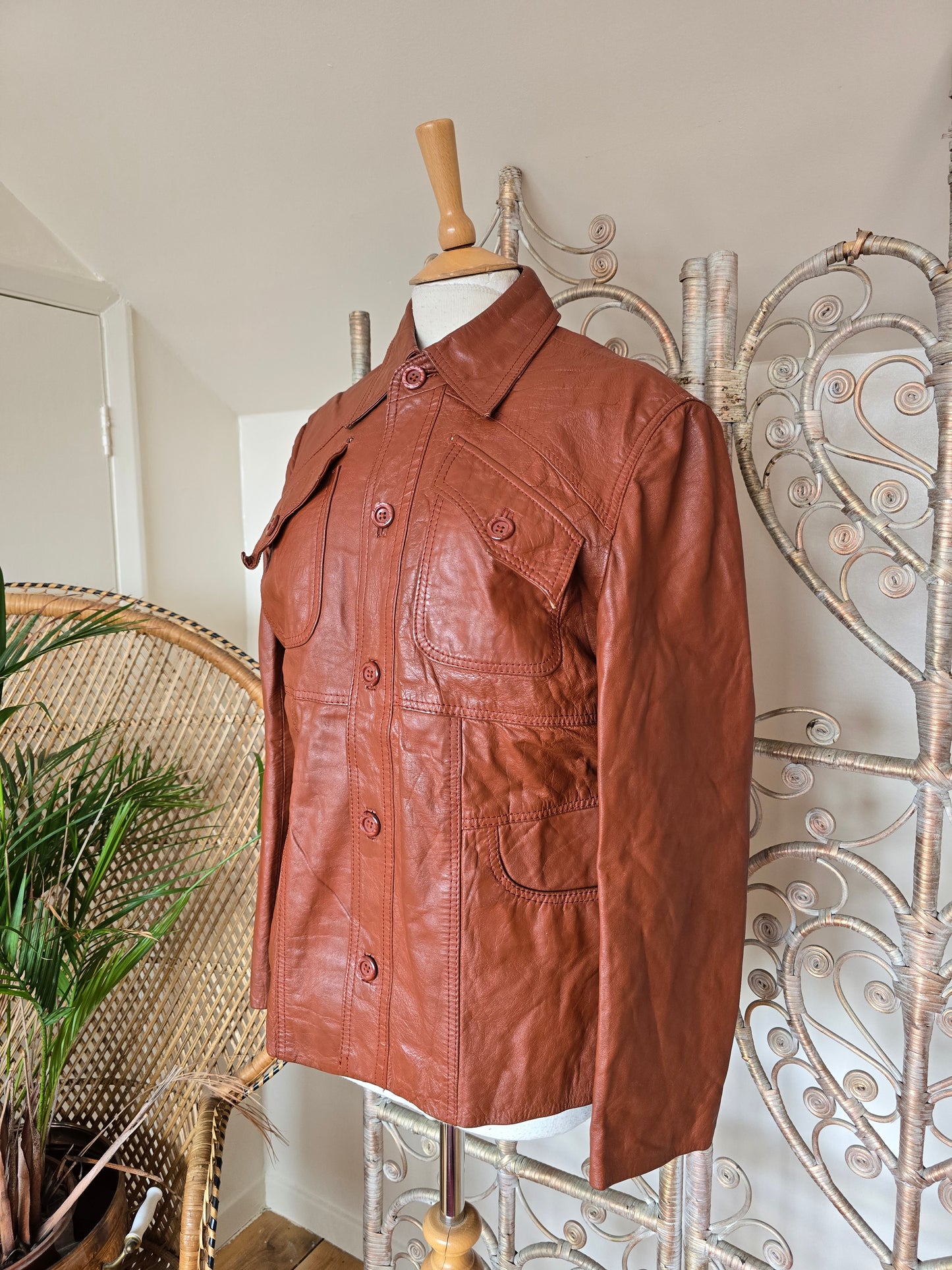 Vintage 60s leather jacket unisex