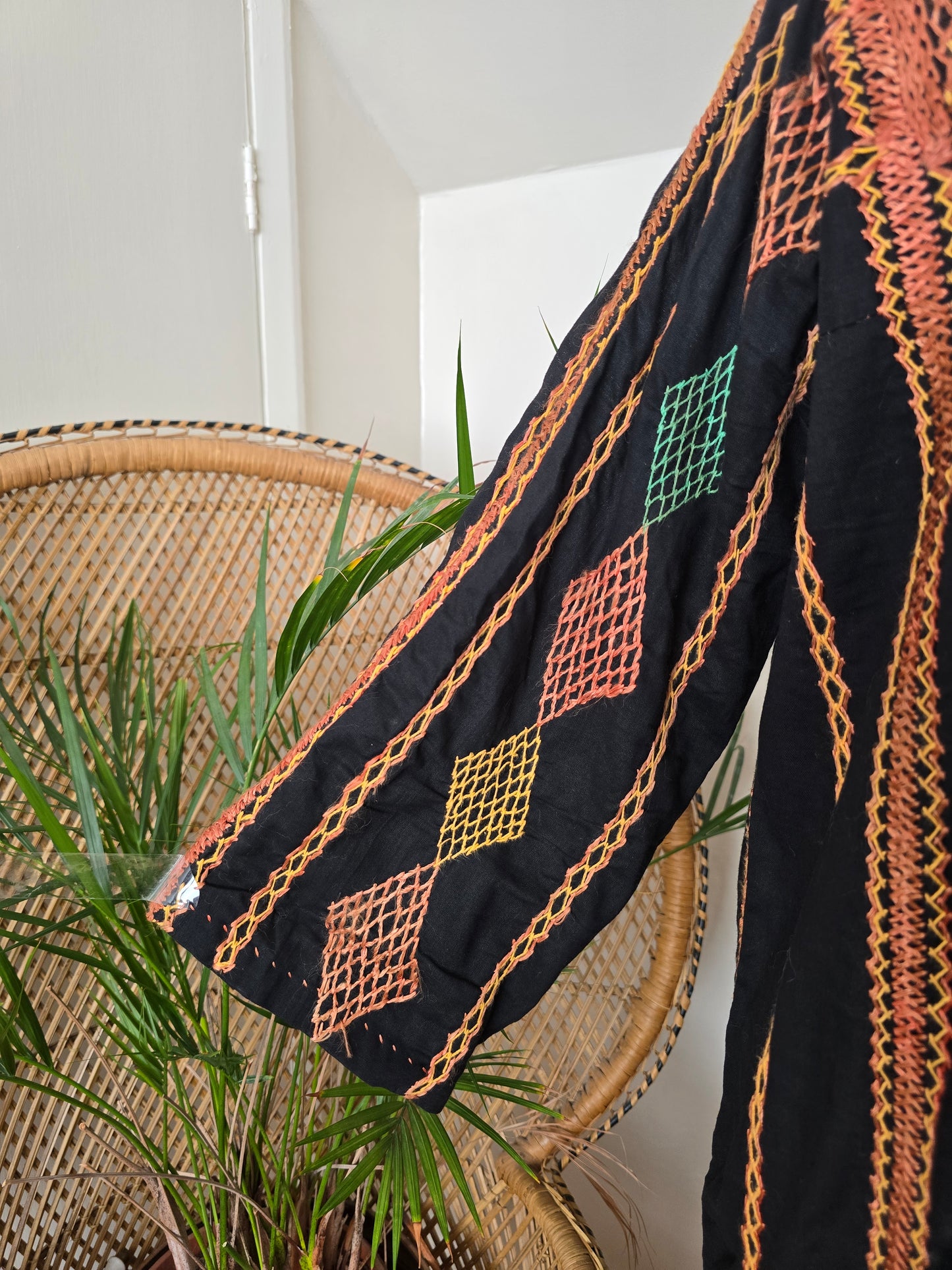 Vintage Bedouin embroidered kaftan dress