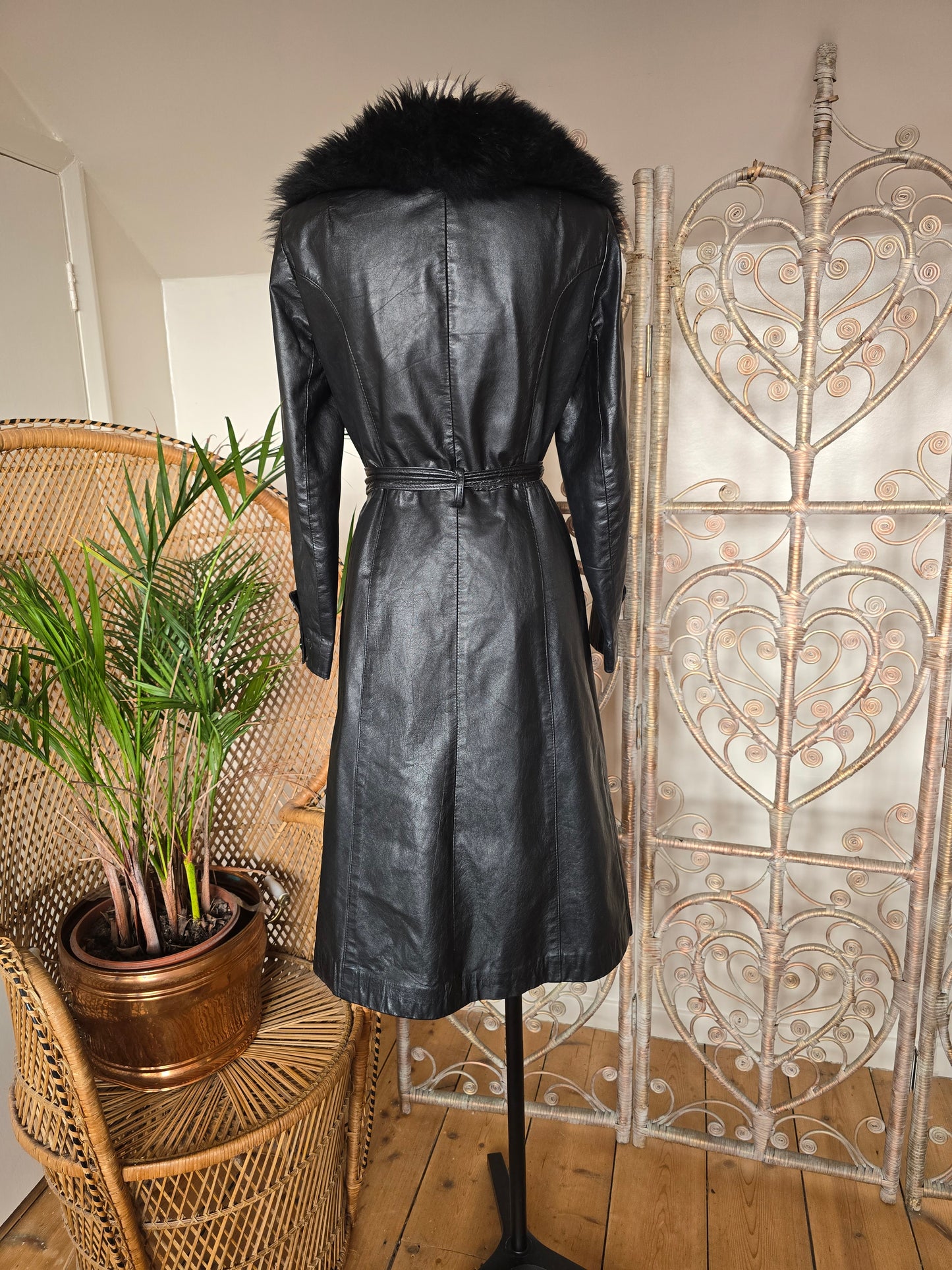 Vintage leather 70s coat