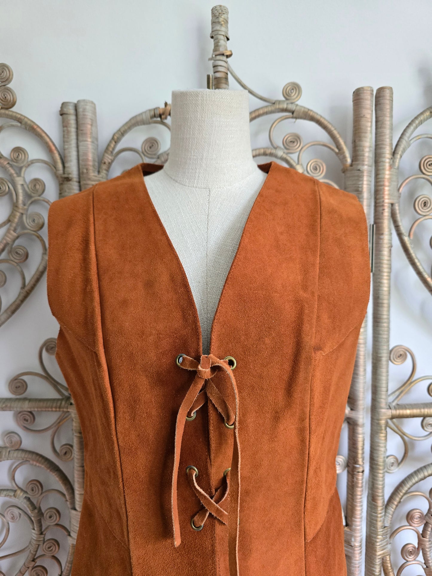 Vintage suede tunic waistcoat