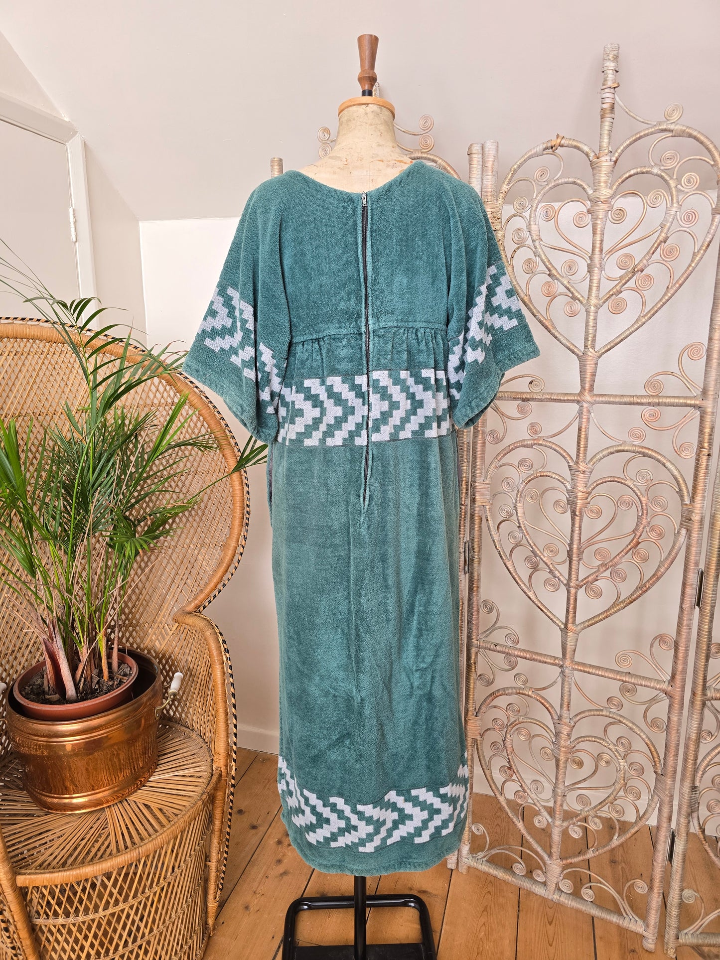 Vintage towelling kaftan dress