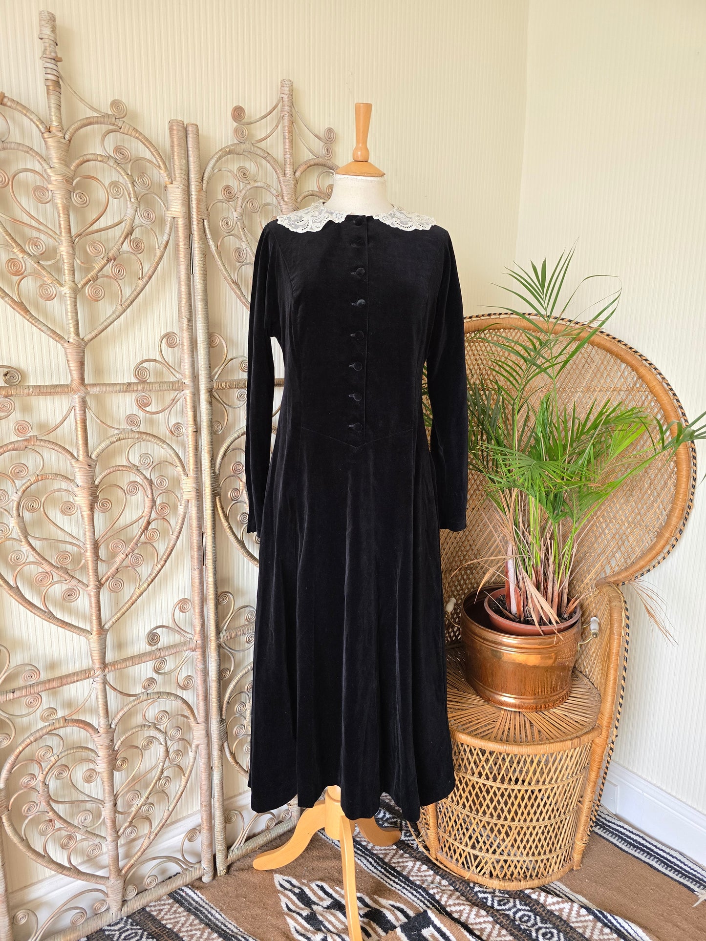 Vintage Laura Ashley prairie velvet dress