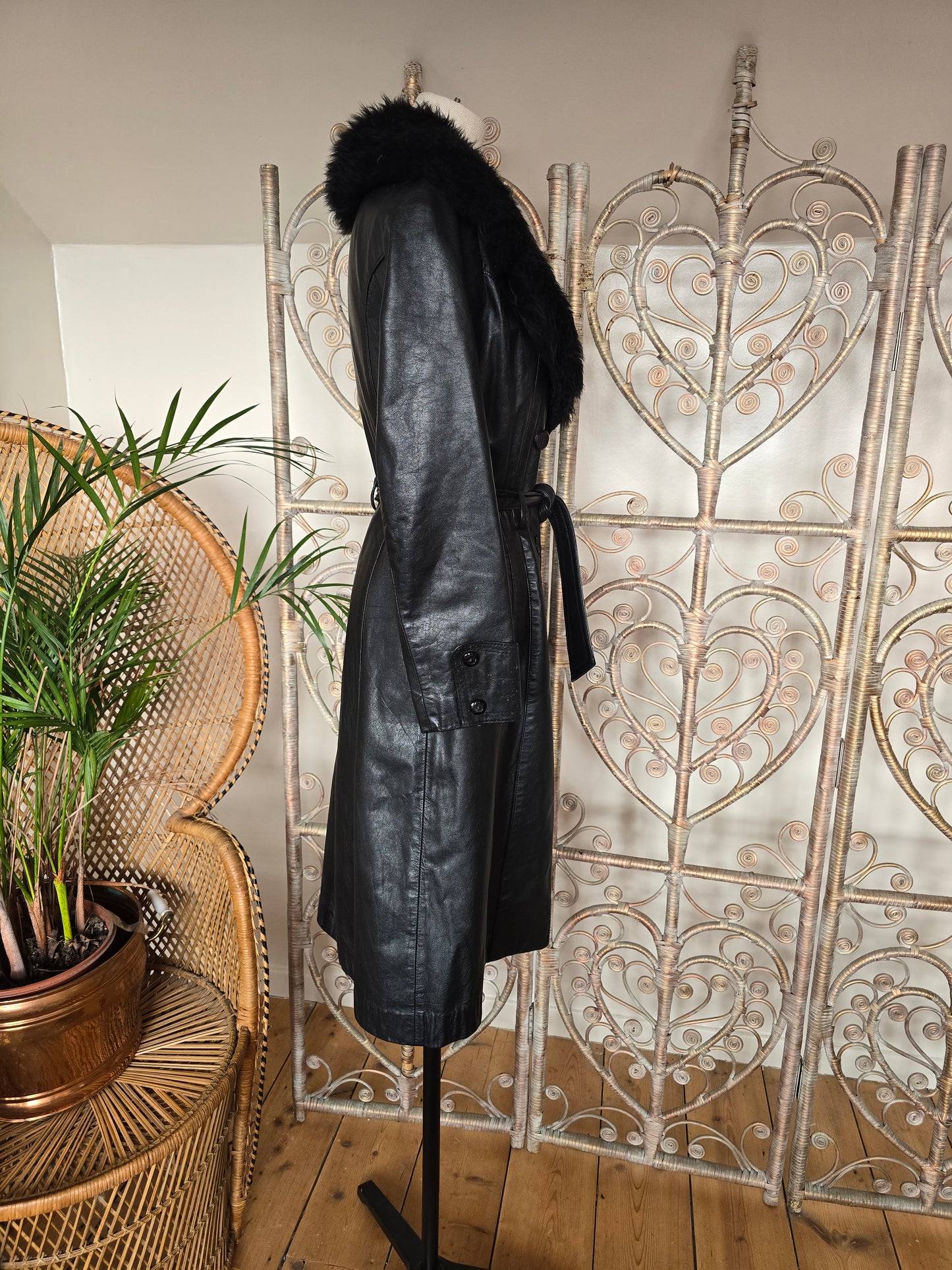 Vintage leather 70s coat
