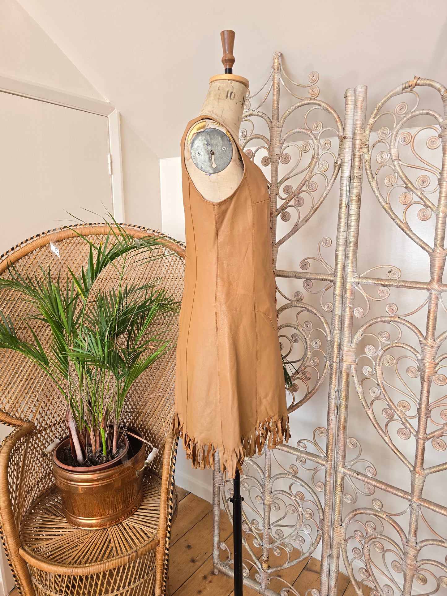 Vintage 60s leather dress