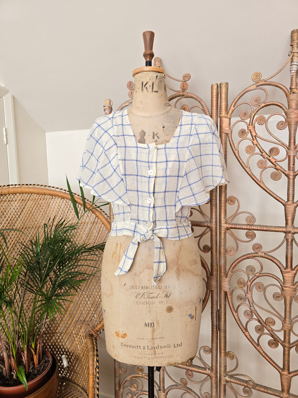 Vintage cheesecloth crop blouse