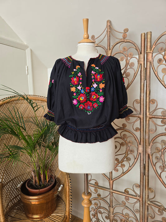 Vintage Hungarian embroidered blouse