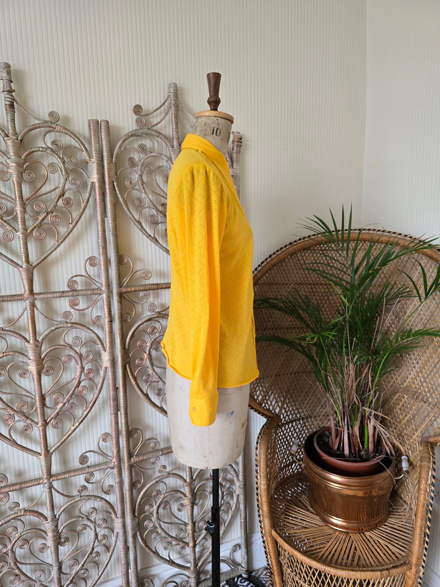 Vintage yellow ladybird blouse