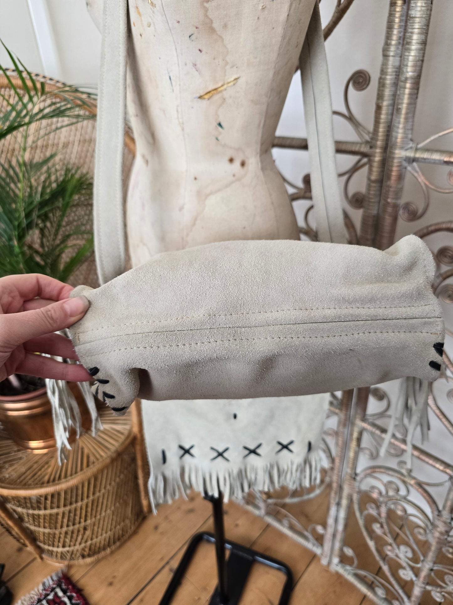 Vintage leather tassel bag