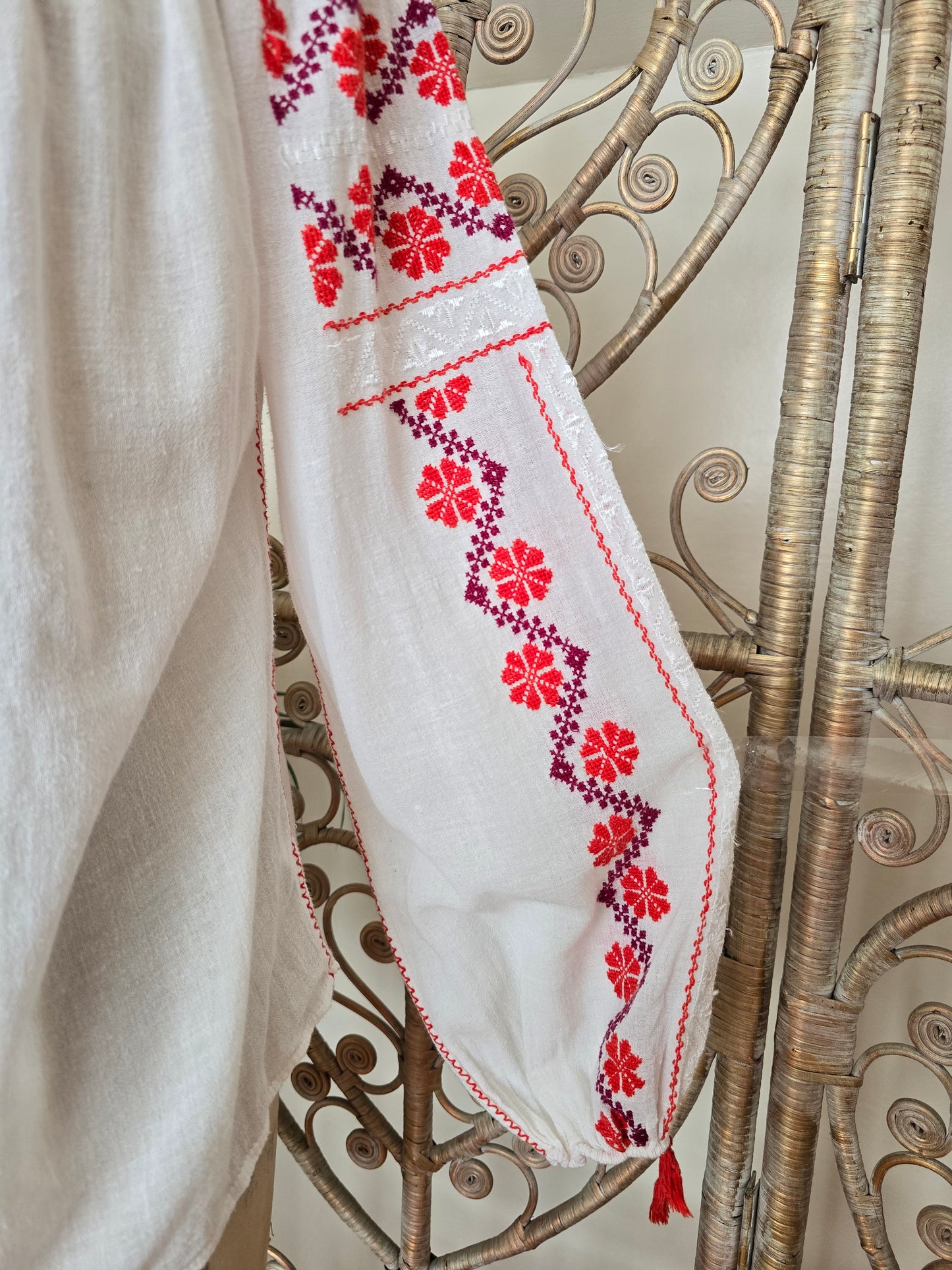 Vintage embroidered cheesecloth blouse