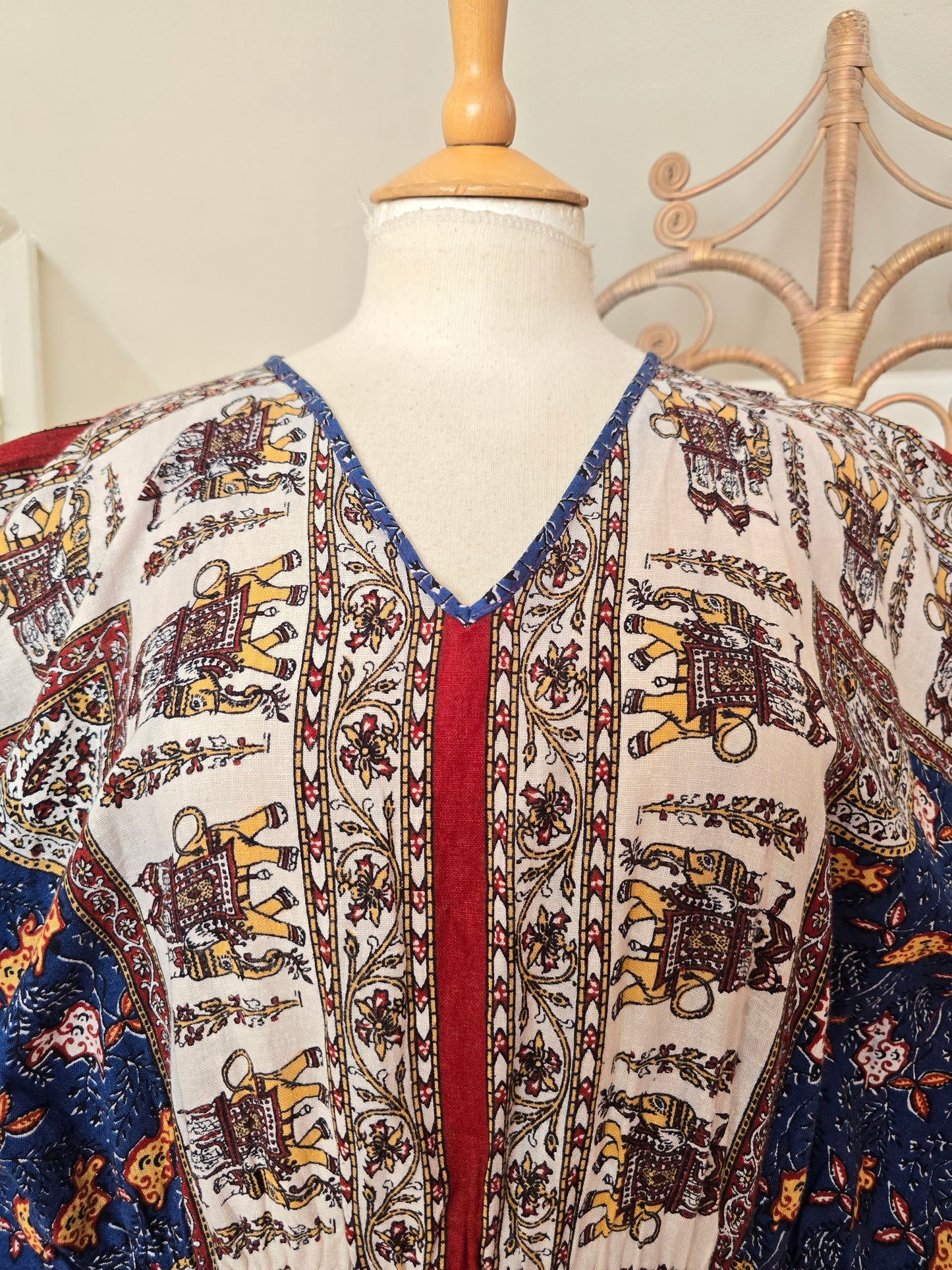 Vintage indian cotton kaftan dress