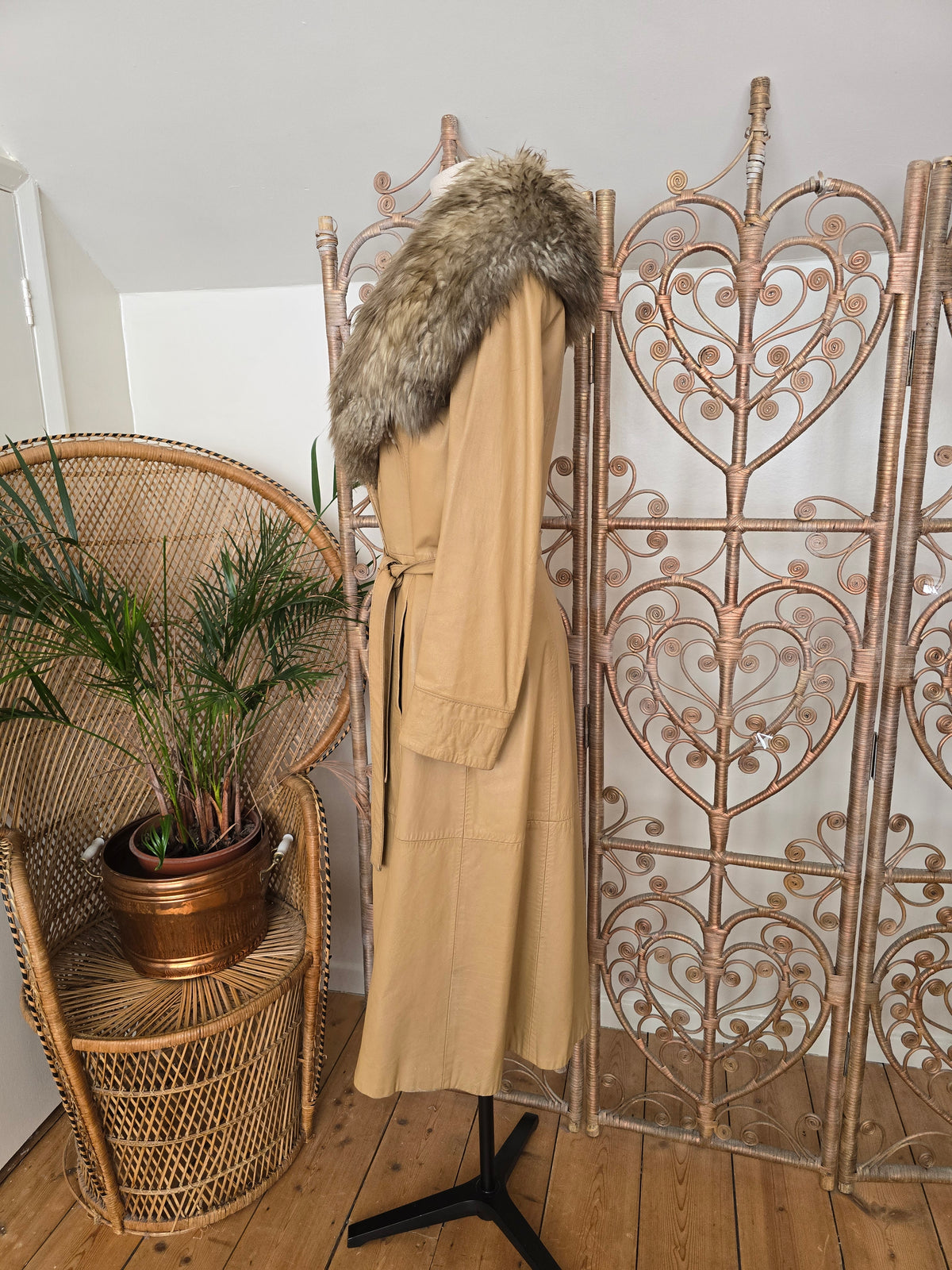 Vintage leather 70s coat