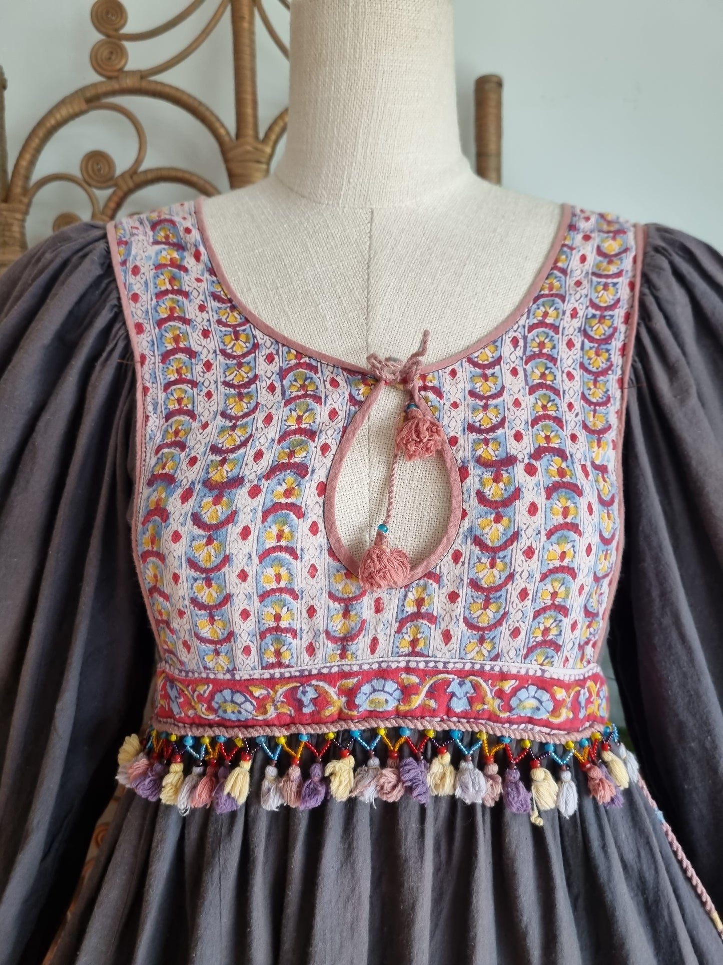 Vintage Anokhi Indian 70s dress S