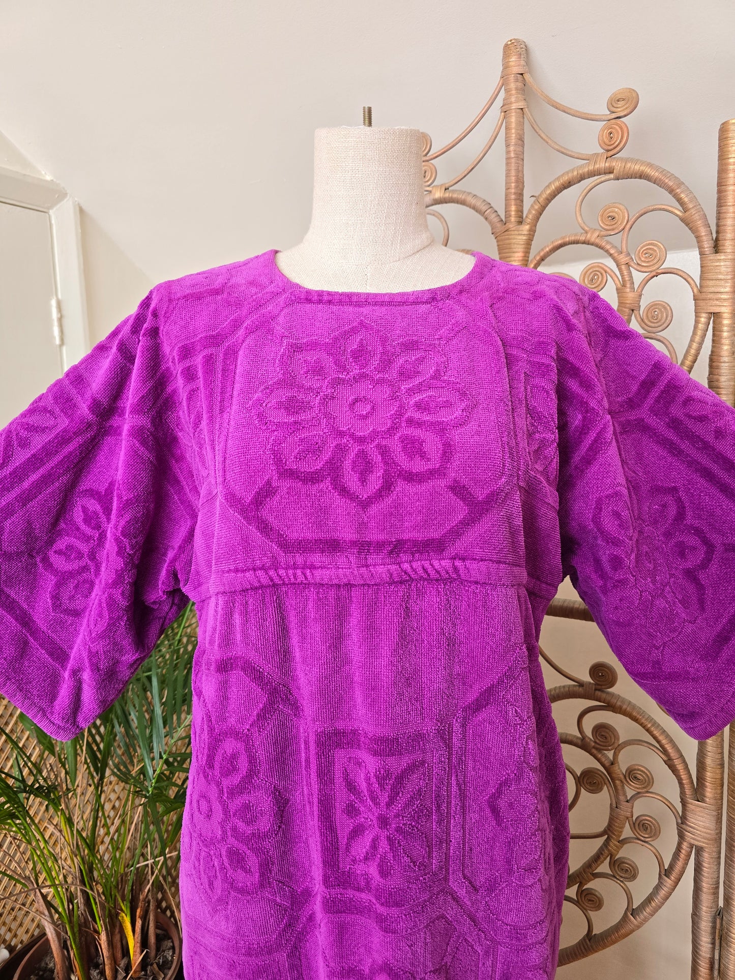 Vintage towelling kaftan dress