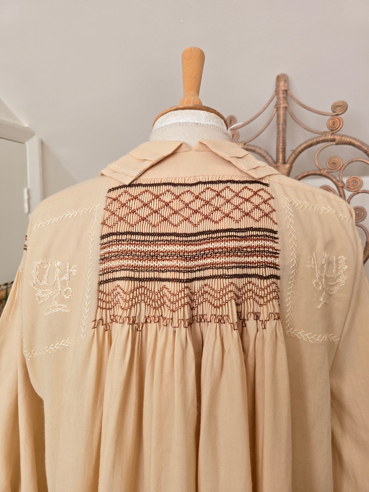 Vintage shirring smock dress