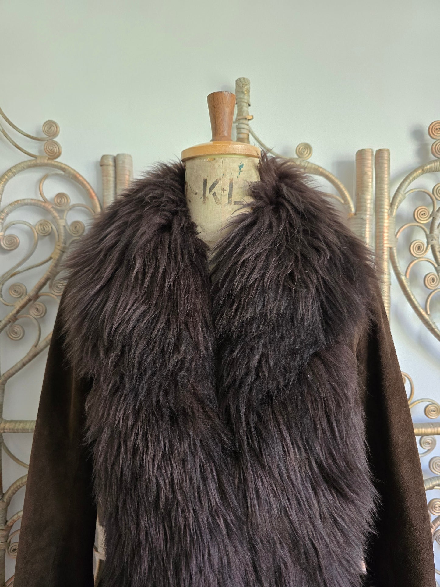 Vintage suede Sheepskin coat S