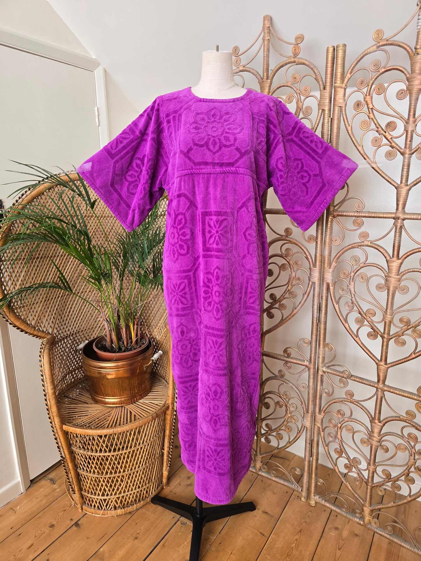 Vintage towelling kaftan dress