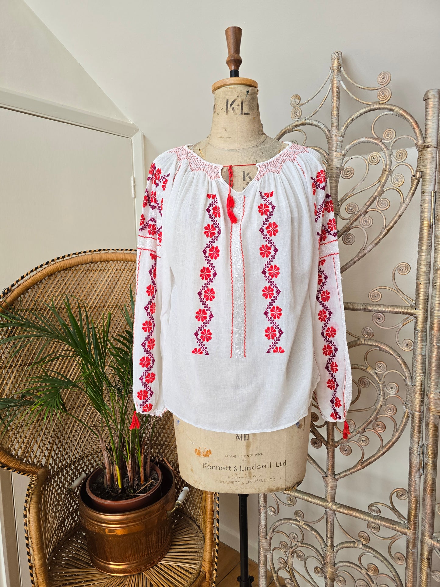 Vintage embroidered cheesecloth blouse