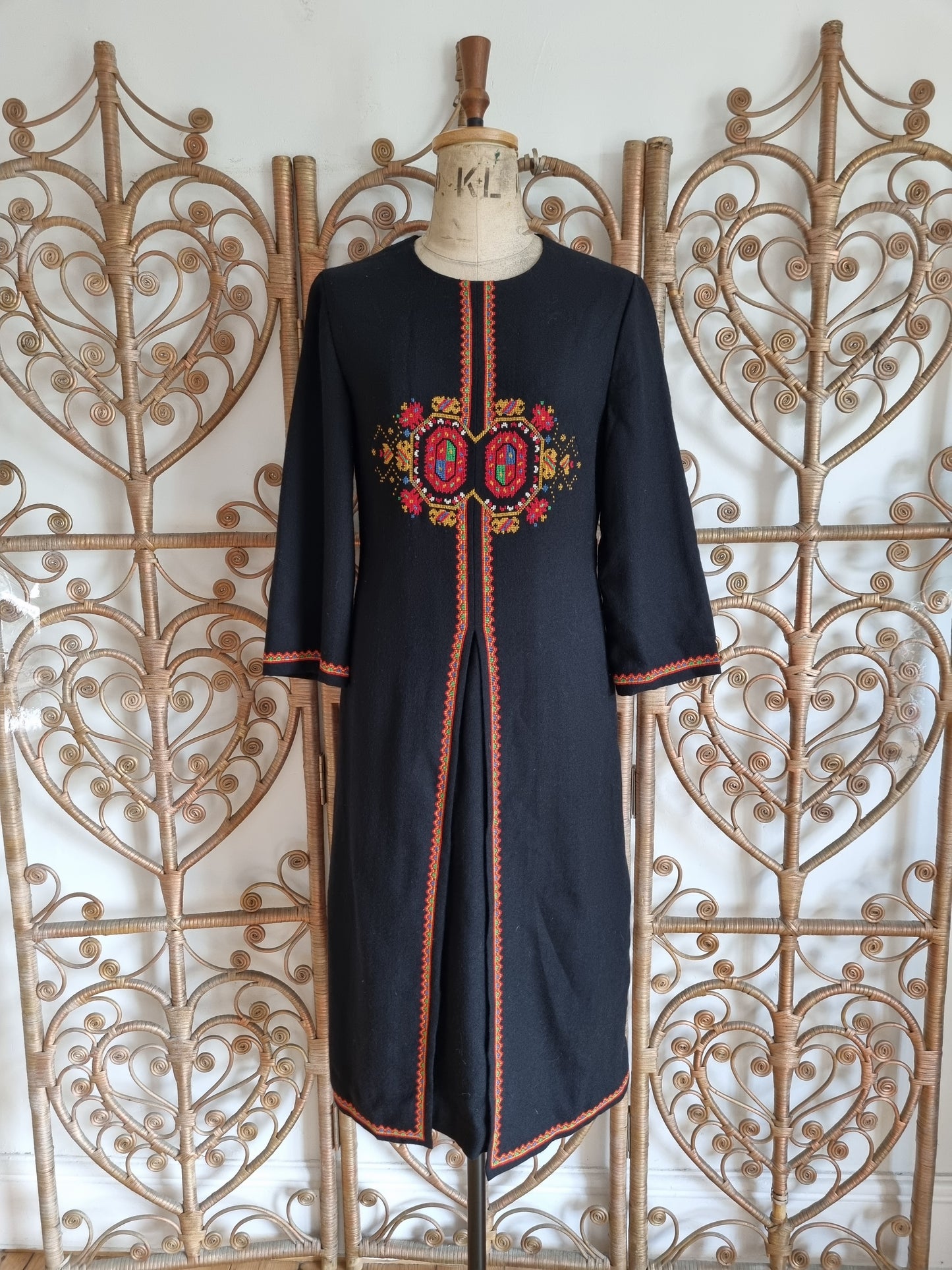 Vintage wool embroidered dress