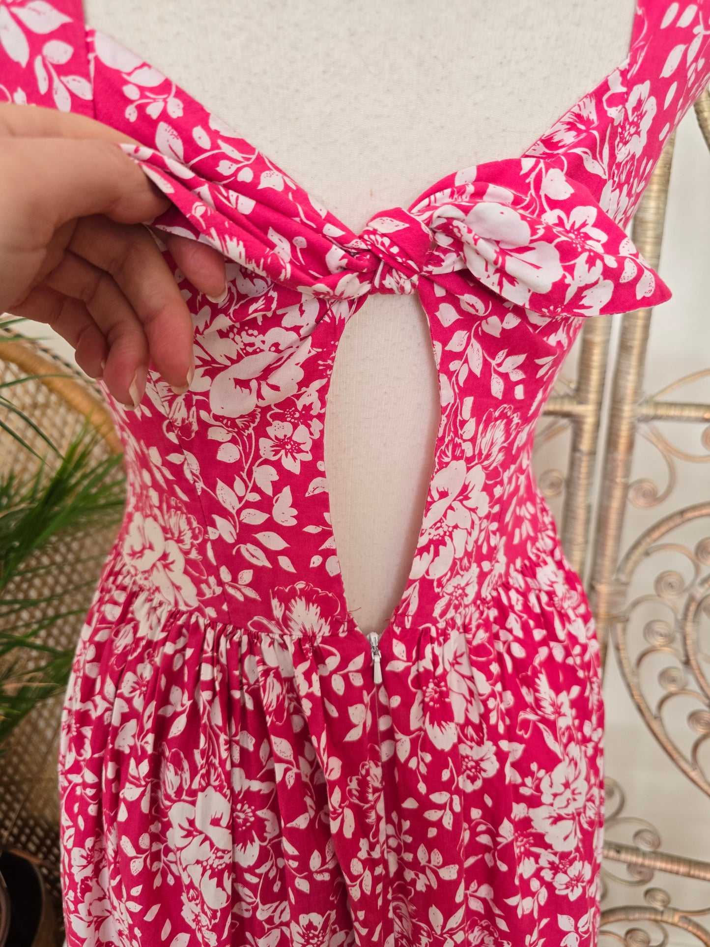 Vintage Laura Ashley bow back dress