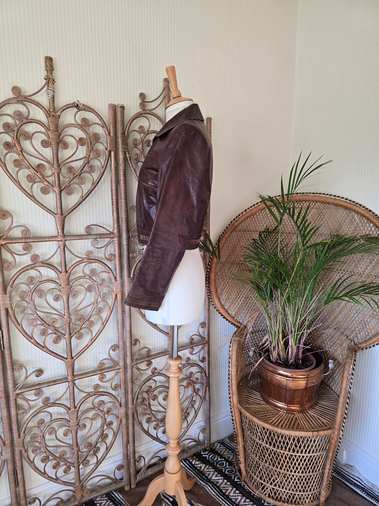 Vintage leather crop jacket