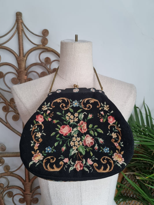 Vintage tapestry purse hand bag
