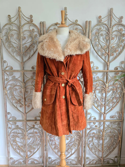 Vintage faux fur/suede velvet coat