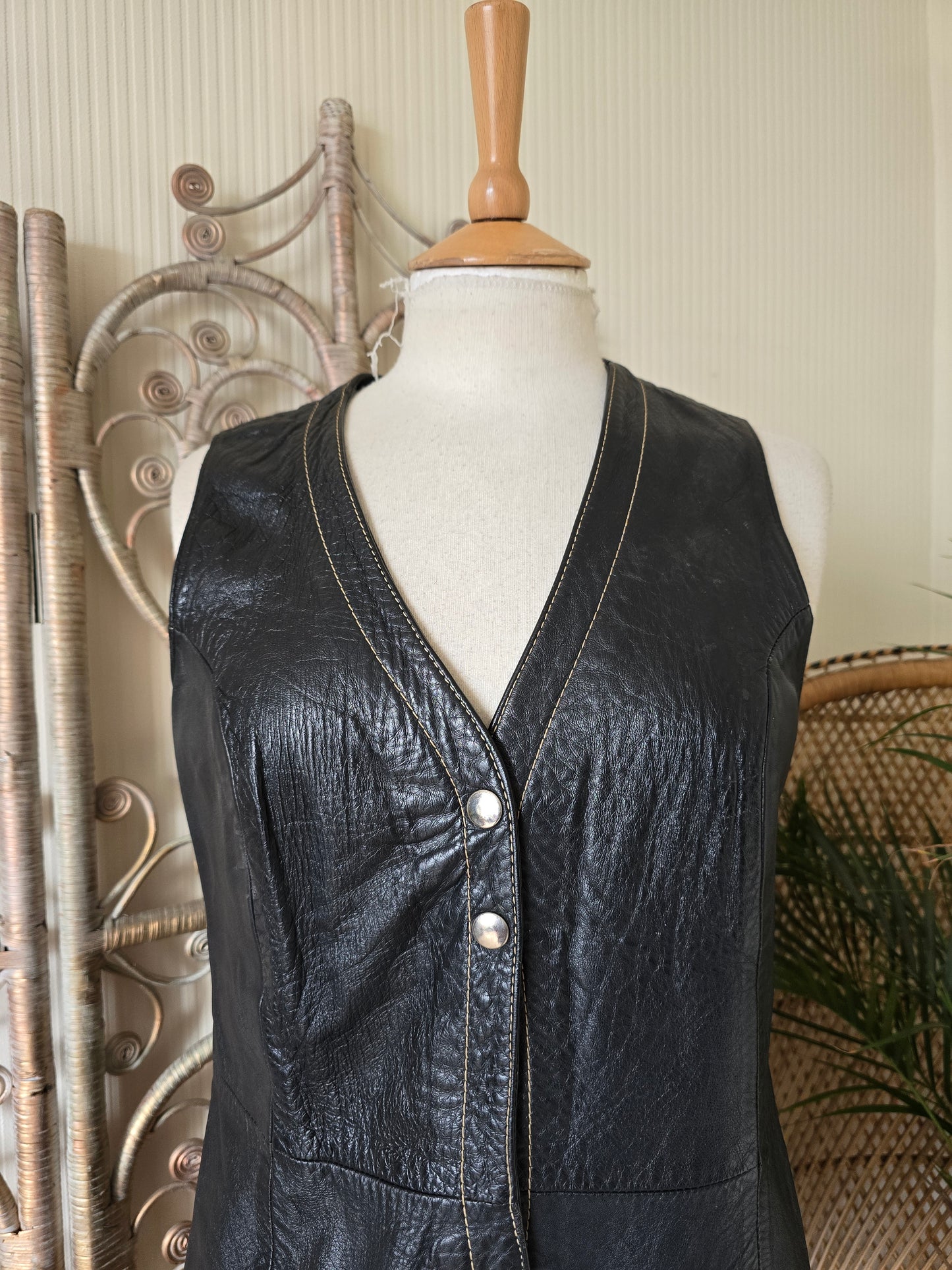 Vintage 70s leather dress